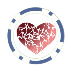 Pink Love Poker Chip Card Guard from ArtsNow.com Front