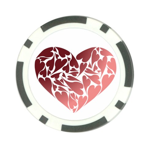 Pink Love Poker Chip Card Guard from ArtsNow.com Back