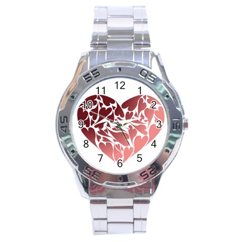 Pink Love Stainless Steel Analogue Men’s Watch from ArtsNow.com Front