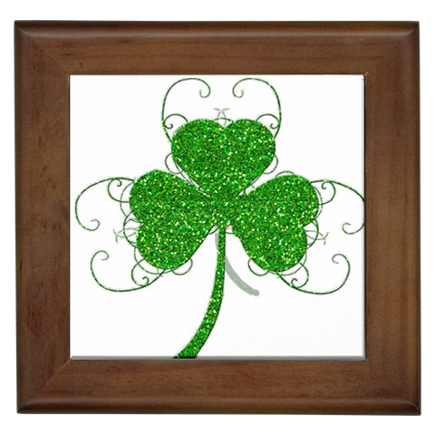 Sparkly Clover Leaves Framed Tile from ArtsNow.com Front