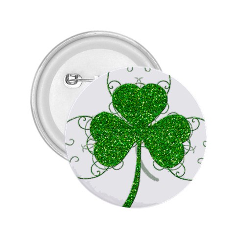 Sparkly Clover Leaves 2.25  Button from ArtsNow.com Front