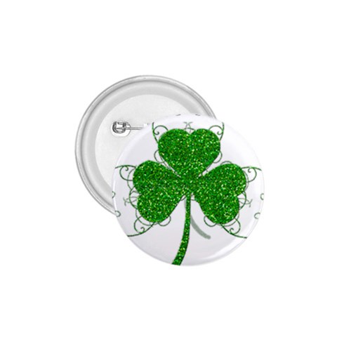 Sparkly Clover Leaves 1.75  Button from ArtsNow.com Front