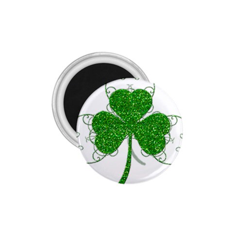 Sparkly Clover Leaves 1.75  Magnet from ArtsNow.com Front