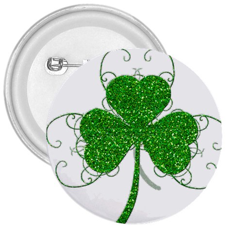 Sparkly Clover Leaves 3  Button from ArtsNow.com Front