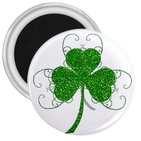 Sparkly Clover Leaves 3  Magnet from ArtsNow.com Front