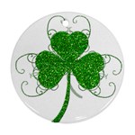 Sparkly Clover Leaves Ornament (Round)