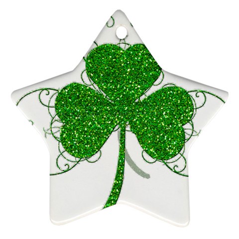 Sparkly Clover Leaves Ornament (Star) from ArtsNow.com Front