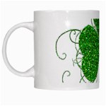 Sparkly Clover Leaves White Mug