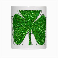 Sparkly Clover Leaves White Mug from ArtsNow.com Center