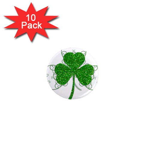 Sparkly Clover Leaves 1  Mini Magnet (10 pack)  from ArtsNow.com Front