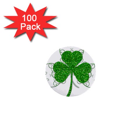 Sparkly Clover Leaves 1  Mini Button (100 pack)  from ArtsNow.com Front