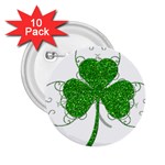 Sparkly Clover Leaves 2.25  Button (10 pack)