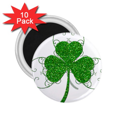 Sparkly Clover Leaves 2.25  Magnet (10 pack) from ArtsNow.com Front