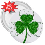 Sparkly Clover Leaves 3  Button (100 pack)