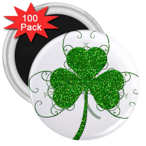 Sparkly Clover Leaves 3  Magnet (100 pack) from ArtsNow.com Front