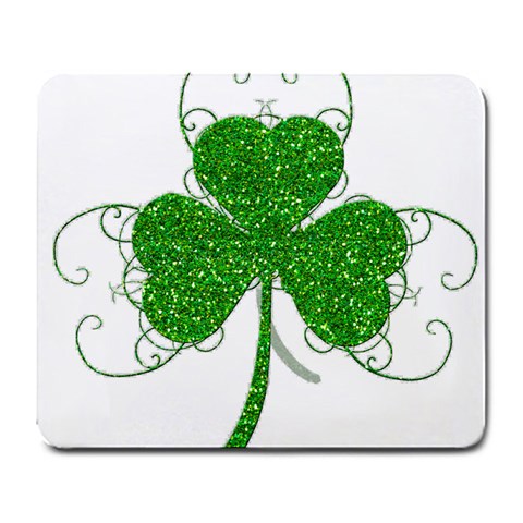 Sparkly Clover Leaves Large Mousepad from ArtsNow.com Front