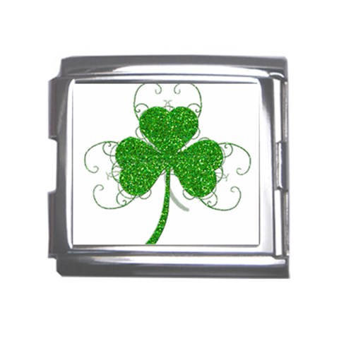 Sparkly Clover Leaves Mega Link Italian Charm (18mm) from ArtsNow.com Front