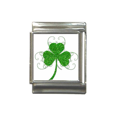 Sparkly Clover Leaves Italian Charm (13mm) from ArtsNow.com Front