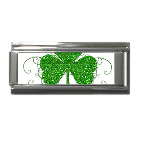 Sparkly Clover Leaves Superlink Italian Charm (9mm) from ArtsNow.com Front