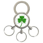 Sparkly Clover Leaves 3-Ring Key Chain