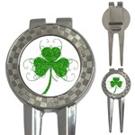 Sparkly Clover Leaves 3-in-1 Golf Divot