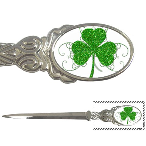 Sparkly Clover Leaves Letter Opener from ArtsNow.com Front