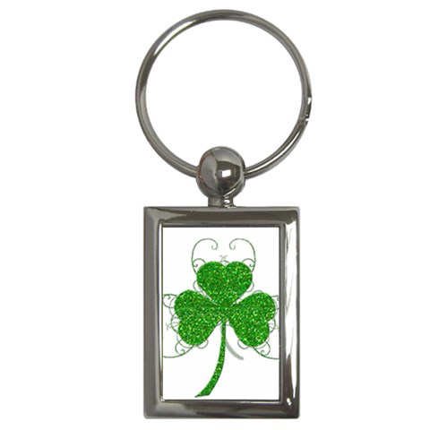 Sparkly Clover Leaves Key Chain (Rectangle) from ArtsNow.com Front