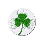 Sparkly Clover Leaves Rubber Round Coaster (4 pack)