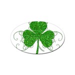 Sparkly Clover Leaves Sticker (Oval)