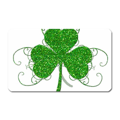 Sparkly Clover Leaves Magnet (Rectangular) from ArtsNow.com Front