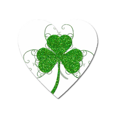 Sparkly Clover Leaves Magnet (Heart) from ArtsNow.com Front