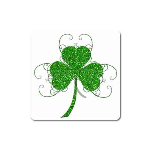 Sparkly Clover Leaves Magnet (Square) from ArtsNow.com Front