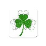 Sparkly Clover Leaves Magnet (Square)