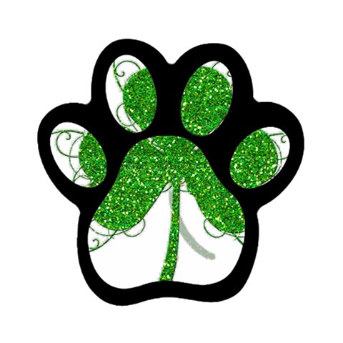 Sparkly Clover Leaves Magnet (Paw Print) from ArtsNow.com Front