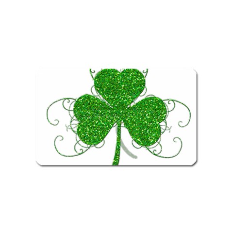 Sparkly Clover Leaves Magnet (Name Card) from ArtsNow.com Front