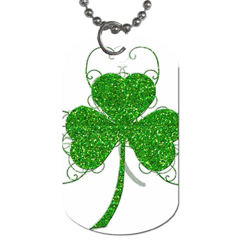 Sparkly Clover Leaves Dog Tag (One Side) from ArtsNow.com Front