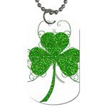 Sparkly Clover Leaves Dog Tag (One Side)