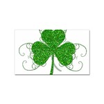 Sparkly Clover Leaves Sticker Rectangular (10 pack)