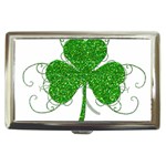 Sparkly Clover Leaves Cigarette Money Case