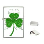 Sparkly Clover Leaves Flip Top Lighter