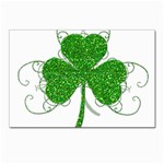 Sparkly Clover Leaves Postcard 4  x 6 