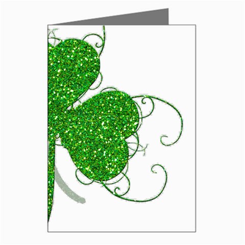 Sparkly Clover Leaves Greeting Card from ArtsNow.com Left