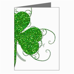 Sparkly Clover Leaves Greeting Card from ArtsNow.com Left