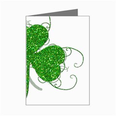 Sparkly Clover Leaves Mini Greeting Card from ArtsNow.com Left