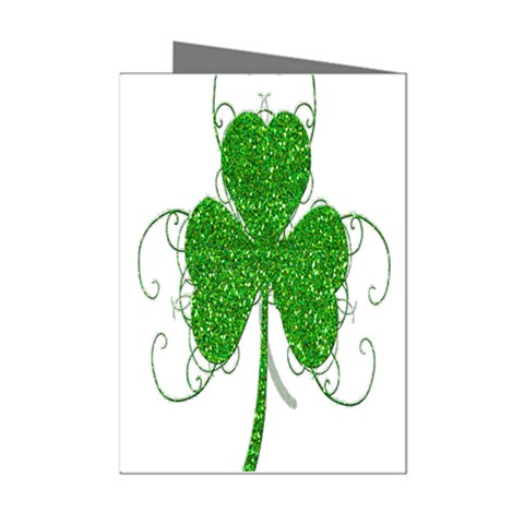 Sparkly Clover Leaves Mini Greeting Cards (Pkg of 8) from ArtsNow.com Left