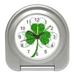 Sparkly Clover Leaves Travel Alarm Clock