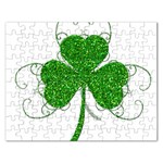 Sparkly Clover Leaves Jigsaw Puzzle (Rectangular)