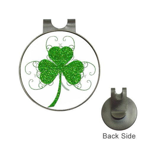 Sparkly Clover Leaves Golf Ball Marker Hat Clip from ArtsNow.com Front