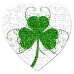 Sparkly Clover Leaves Jigsaw Puzzle (Heart)