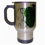 Sparkly Clover Leaves Travel Mug (Silver Gray)